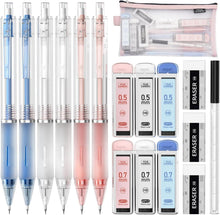 Druckbleistift Set mit Mäppchen, 6 Stück Minenbleistift 0,5 & 0,7