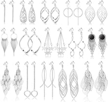 15 Paar Boho Hängend Ohrclips Set Hypoallergen Silber Gold Twist Lang