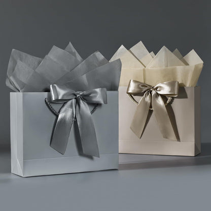 BBLIKE Geschenktüten Hochzeit Geburtstag Party Grey+Gold