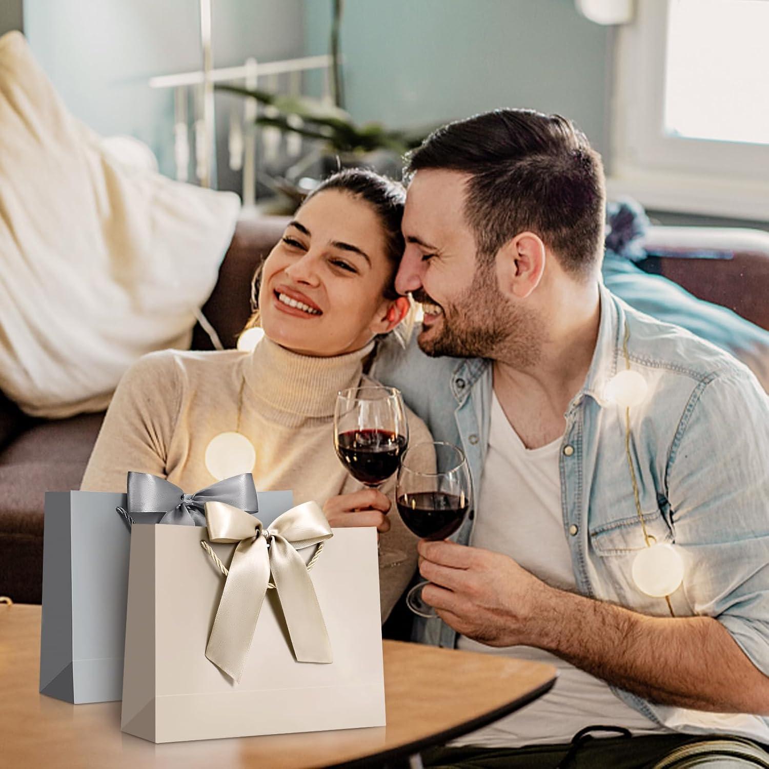 BBLIKE Geschenktaschen Papiertüten mit Schleifenbändern 2 Stück