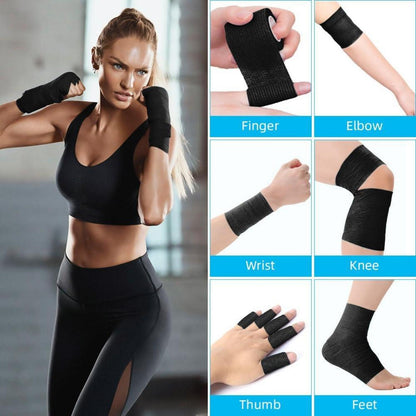 ACWOO Selbstklebender Verband 8 Rollen Cohesive Pflaster Rolle Schwarz
