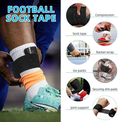 Selbstklebende Cohesive Pflaster Bandage 8 Rollen elastisch Schwarz