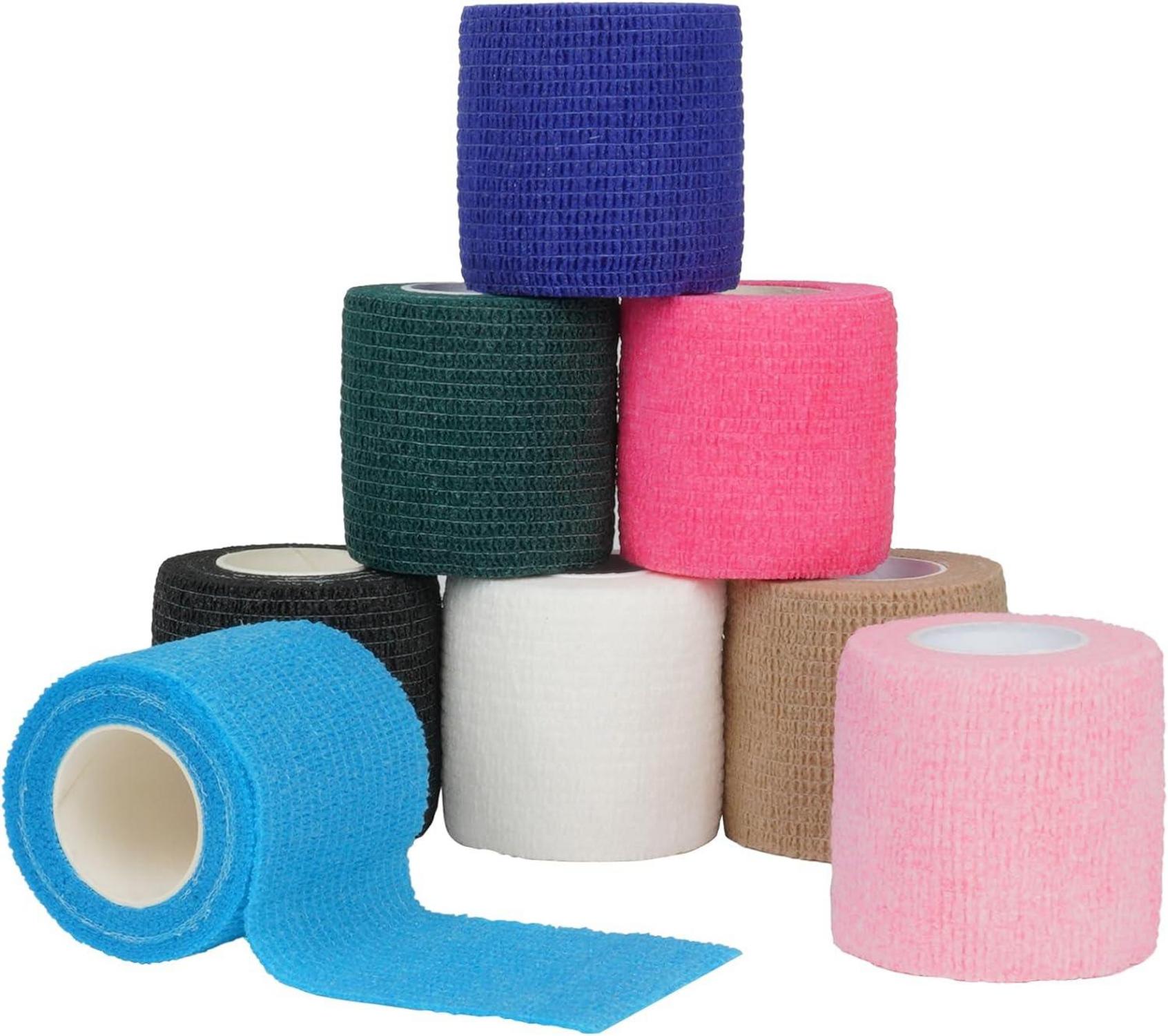 Selbstklebender Verband 8 Rollen Cohesive Pflaster Fixierbinde