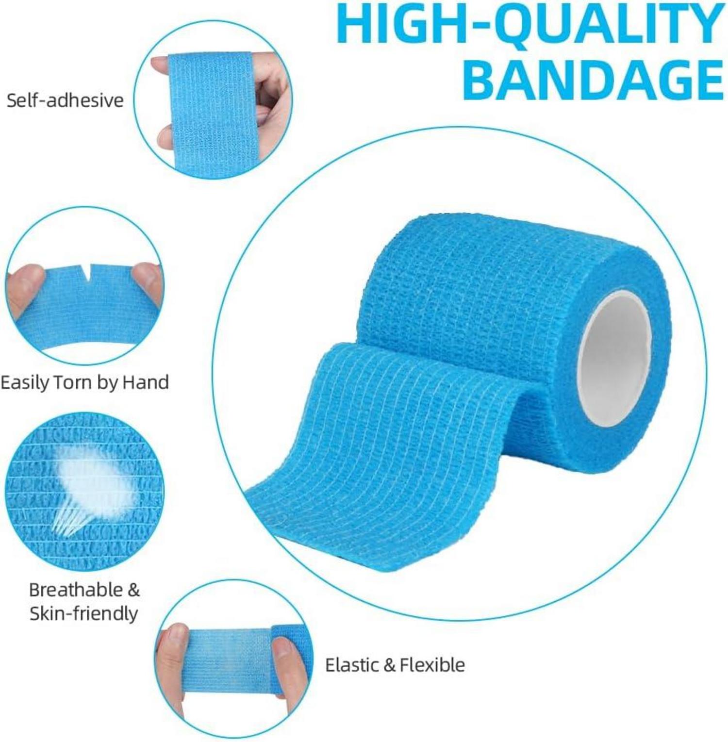 Selbstklebender Verband 8 Rollen Cohesive Pflaster Fixierbinde