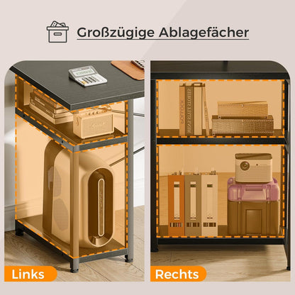 ODK Gaming Schreibtisch Schwarz mit Monitorständer L-Form 128x120cm