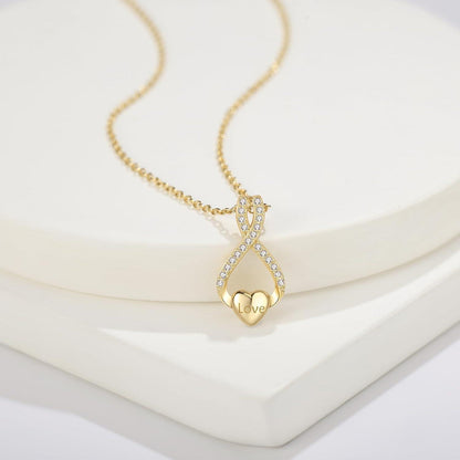 GW Kette Damen Silber Herzanhänger Zirkonia Halskette 925 Geschenke Frauen Mama Freundin