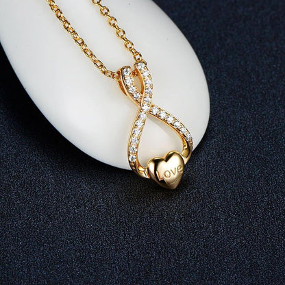 Damen Kette Silber Herzanhänger Zirkonia Halskette 925 Mama Freundin Gold