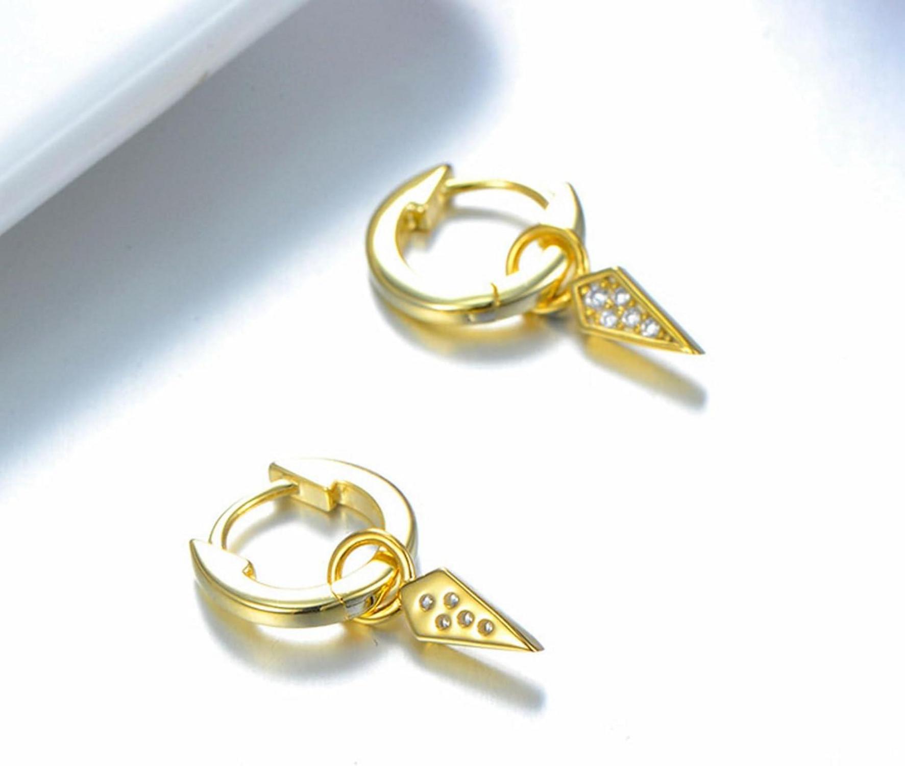 Damen Creolen Gold 925 Sterling Silber Hoops Geschenk Frauen Herren