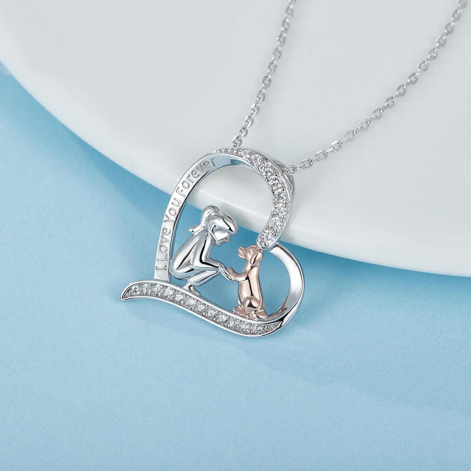 Silberne Herz Halskette 925 Damen Zirkonia Anhänger Geschenke