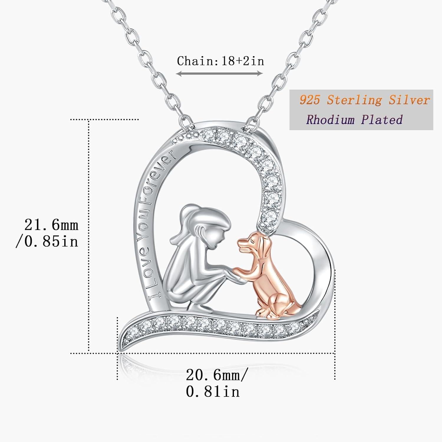 GW Damen Kette 925 Silber Herzanhänger Zirkonia Geschenk für Frauen Freundin Geburtstag