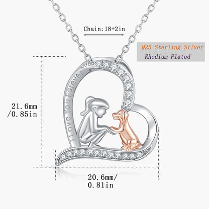 GW Damen Kette 925 Silber Herzanhänger Zirkonia Geschenk für Frauen Freundin Geburtstag