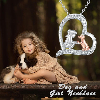 GW Damen Kette 925 Silber Herzanhänger Zirkonia Geschenk für Frauen Freundin Geburtstag