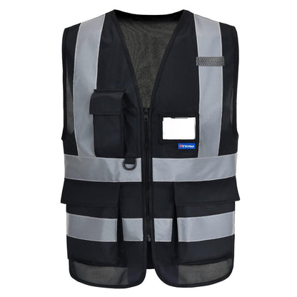 Sicherheitsweste 21 Farben mit Reflektorstreifen 3XL Schwarz