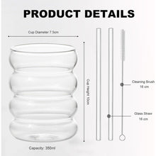 Geripte Cocktailgläser Longdrinkgläser 350ml 6x Strohhalmen