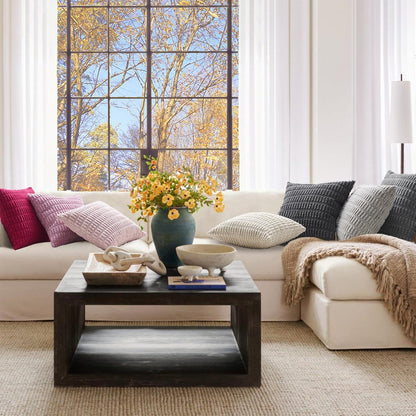 Boho Kordsamt Kissenhülle Grau 50x50cm 4er Set deco Sofa Schlafzimmer Farbverlauf