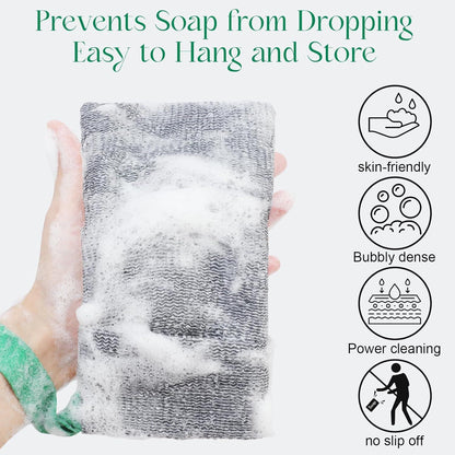 PHOGARY 6 Stück Exfoliate Seifensack für Duschen, Seifenbeutel Nylon, Peeling Netz, Schimmelresistent - Grau