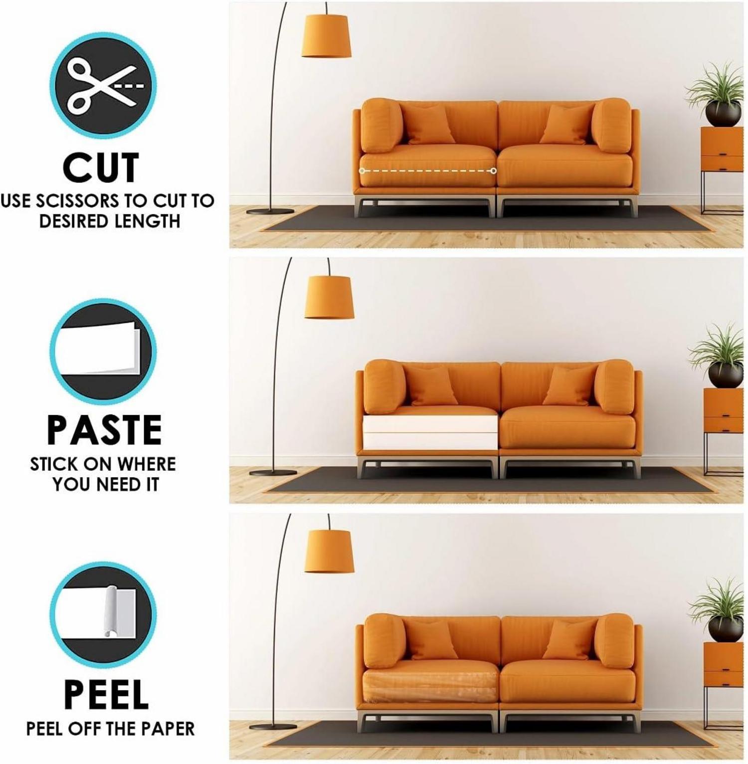 Kratzfolie Katzen Selbstklebend Transparent 20x500cm - Möbel Sofa Tür Schutz