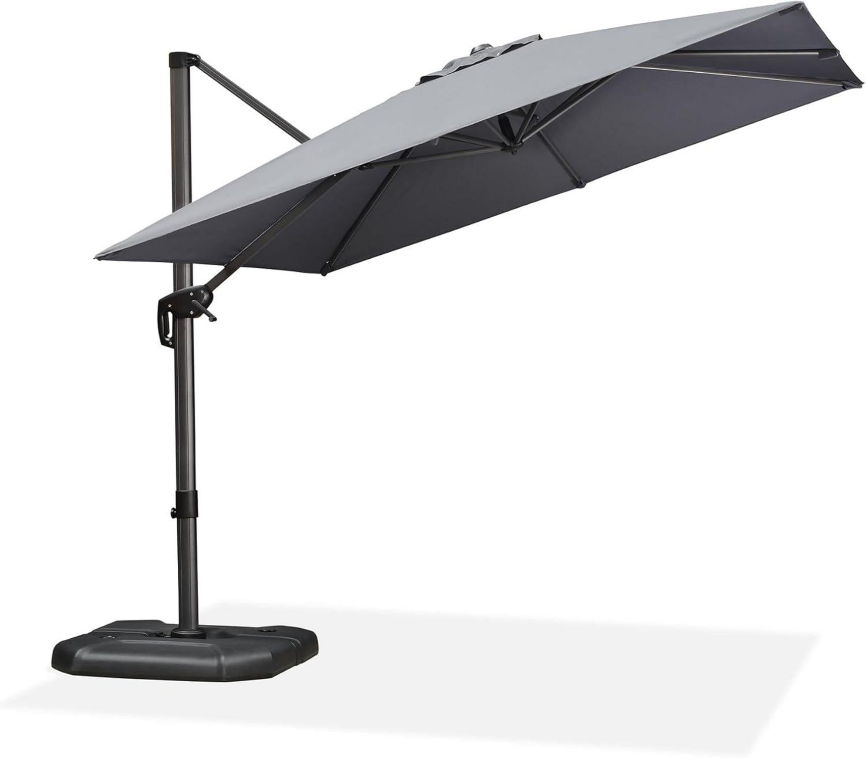 Ampelschirm 270x270cm, Sonnenschirm Kurbel Aluminiumgestell UV-beständig