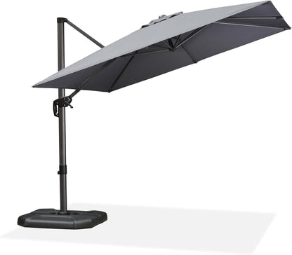 Ampelschirm 270x270cm, Sonnenschirm Kurbel Aluminiumgestell UV-beständig