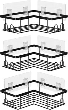 Duschablage ohne Bohren Schwarz 3 Stück Badezimmer Organizer