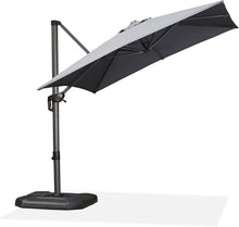Ampelschirm Aluminium 250x250cm UV-beständig 360° drehbar Hellgrau