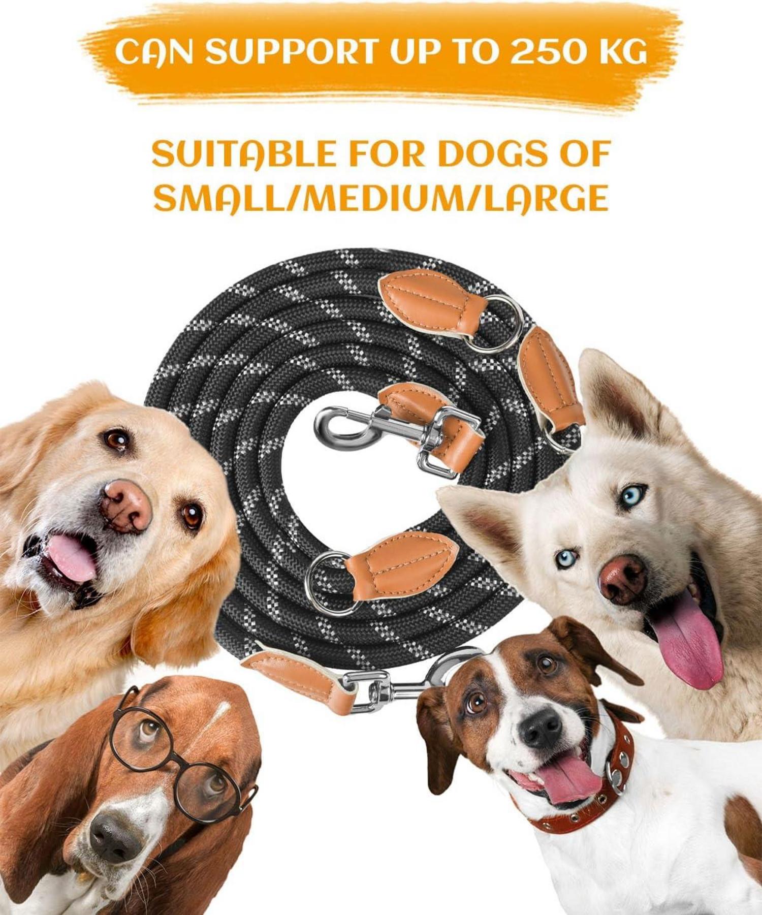 Hundeleine 3M Nylon Reflektierend Schleppleine große Hunde