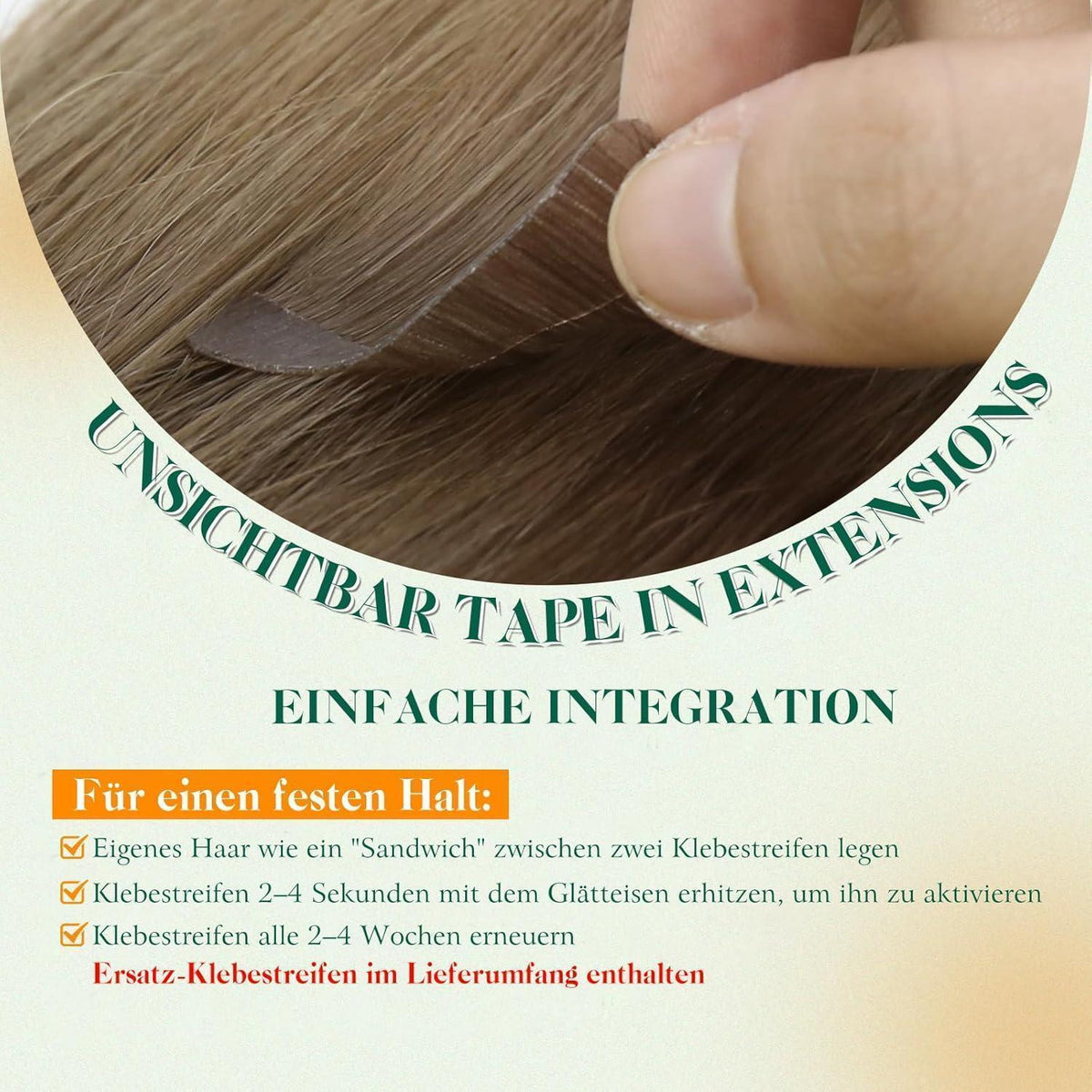 Echthaar Tape Extensions Balayage Braun Goldbraun Ombre