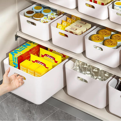 Aufbewahrungsbox Kunststoff 30cm Weiß Korb Organizer 10 Stück