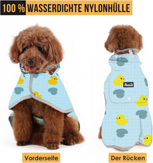 SlowTon Wasserdichter Hunderegenmantel mit Kapuze M Ente
