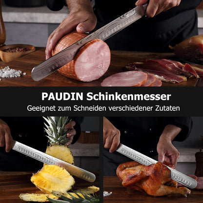 PAUDIN Schinkenmesser 30 cm - Professionelles Fischmesser mit ergonomischem Griff