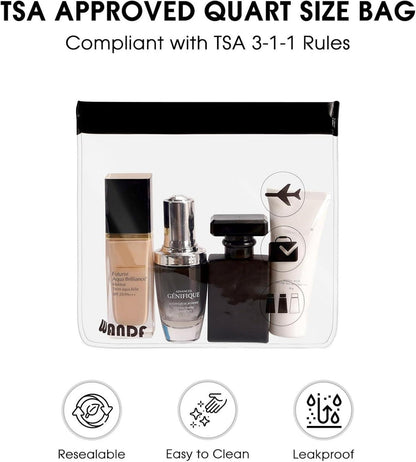 Handgepäcktasche 40x20x25cm Transparent mit Kulturbeutel und Schuhtasche