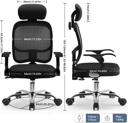 Ergonomischer Bürostuhl mit verstellbarer Rückenlehne