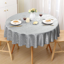 Runde Tischdecke Jacquard Grau 120cm – Abwaschbar & Elegant