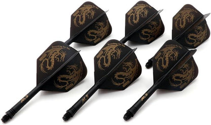 Dartpfeile Set 6-teilig mit integriertem Dartschaft und Flights