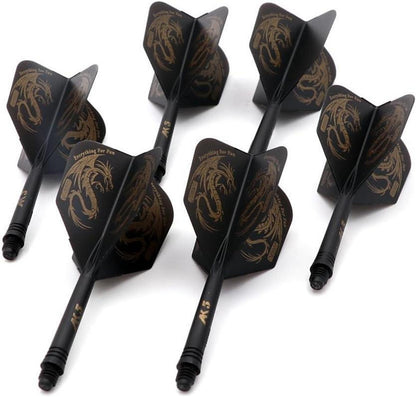 CUESOUL 6-teiliges ROST Dartschaft und Flights Set, einzigartiges Musterdesign