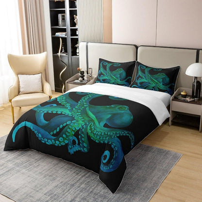 Octopus Baumwoll Bettbezug Set 220x240 für Kinder Schlafzimmer