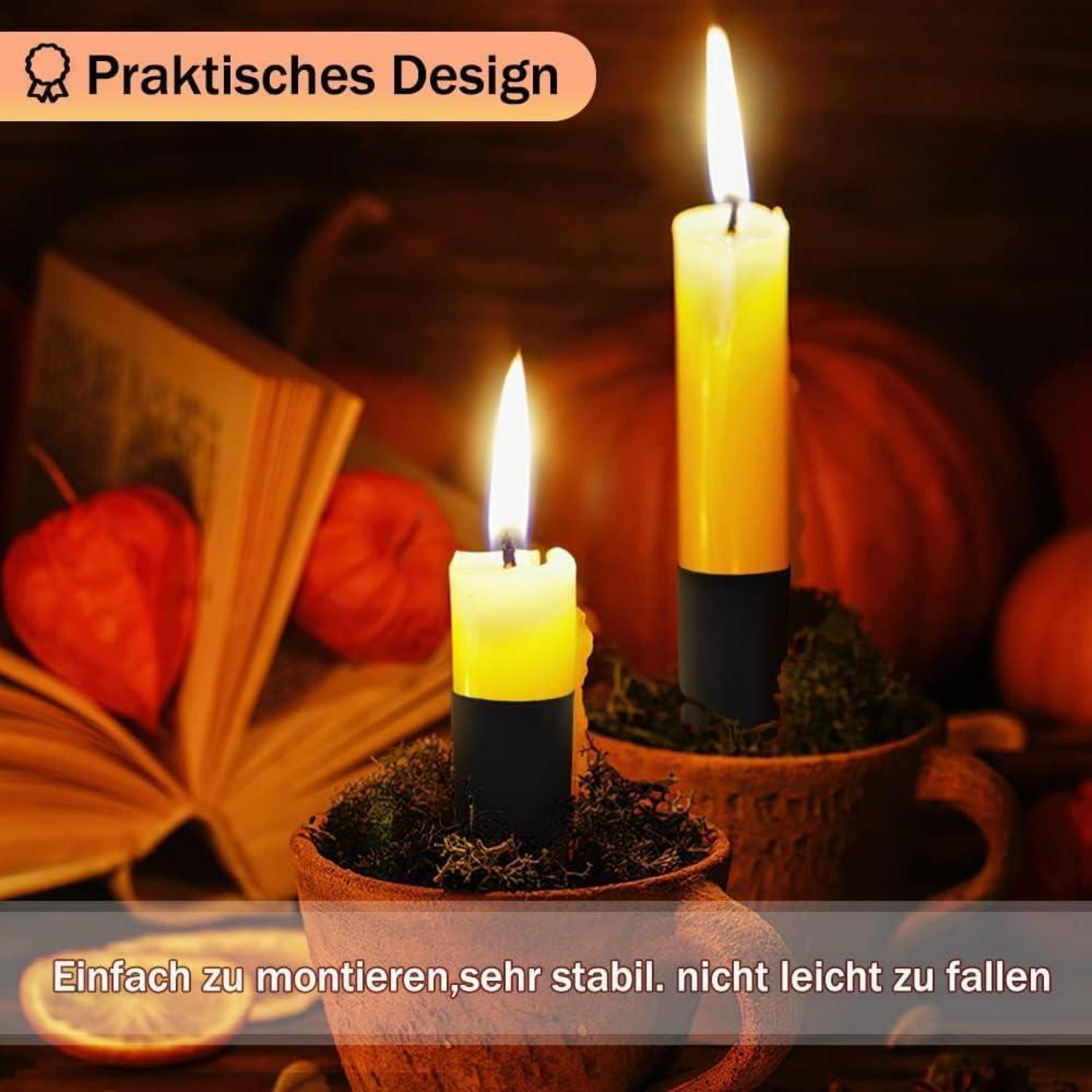 8er Set Metall Kerzenhalter für Adventskranz Stabkerze 11cm