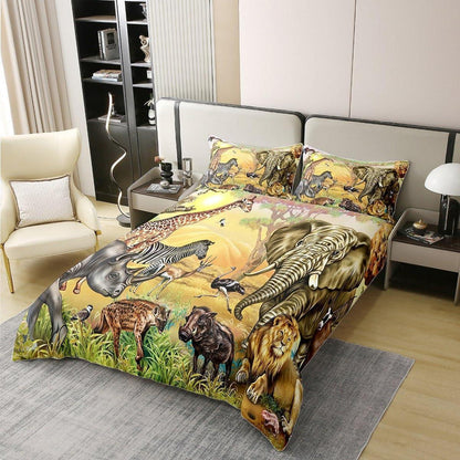 Bio Baumwoll Bettwäsche Set Safari Tiere 220x240