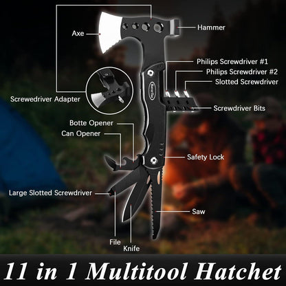 Multitool Axt 11-in-1 - Hochwertiges Camping-Werkzeug in