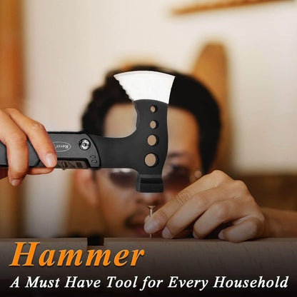 Multitool Axt Messer Hammer für Männer Camping Schwarz