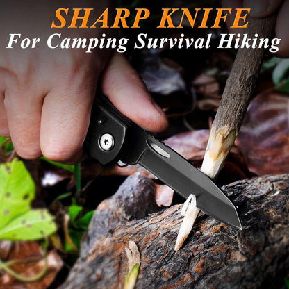 Multitool Beil Männer Geschenk 11-in-1 Axt Messer Hammer Säge Schwarz