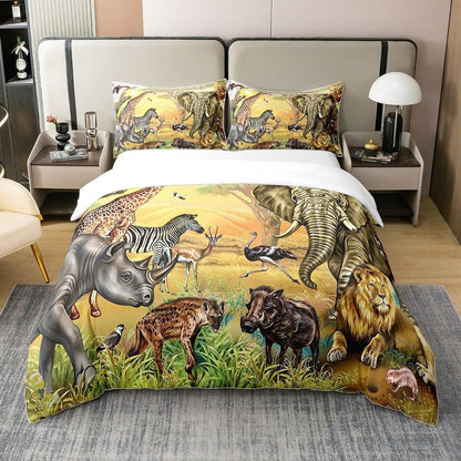 Bio Baumwoll Bettwäsche Set Safari Tiere 135x200