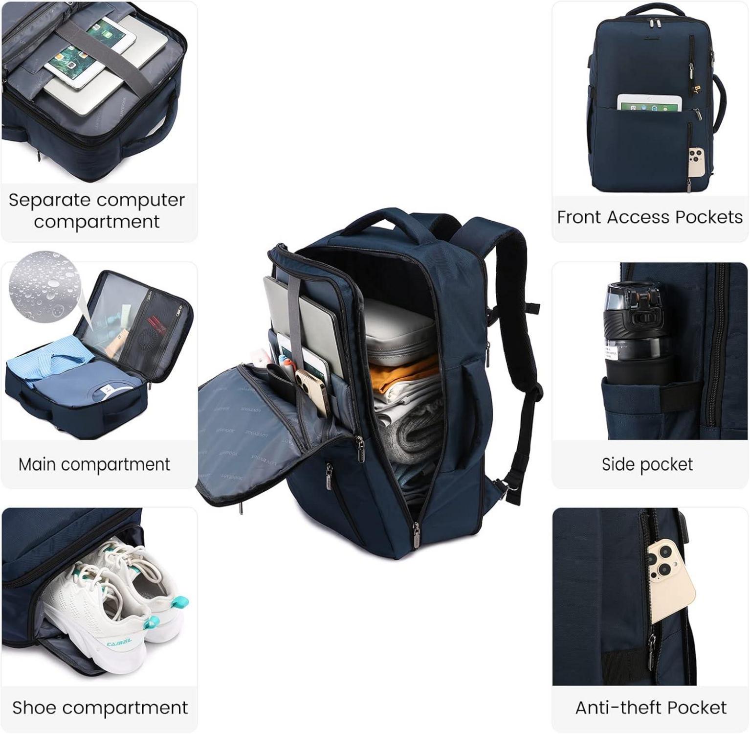 Großer Laptop-Rucksack 17.3 Zoll für Herren, Wasserdicht, Business