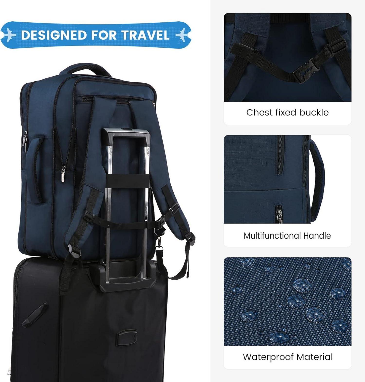 LOVEVOOK Rucksack Herren 17.3 Zoll Dunkelblau - Wasserdicht, Erweiterbar, Laptop, Business, Urlaub