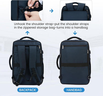 Großer erweiterbarer Laptop-Rucksack 17.3 Zoll Dunkelblau