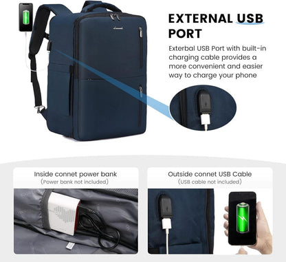 LOVEVOOK Rucksack Herren 17.3 Zoll Dunkelblau - Wasserdicht, Erweiterbar, Laptop, Business, Urlaub