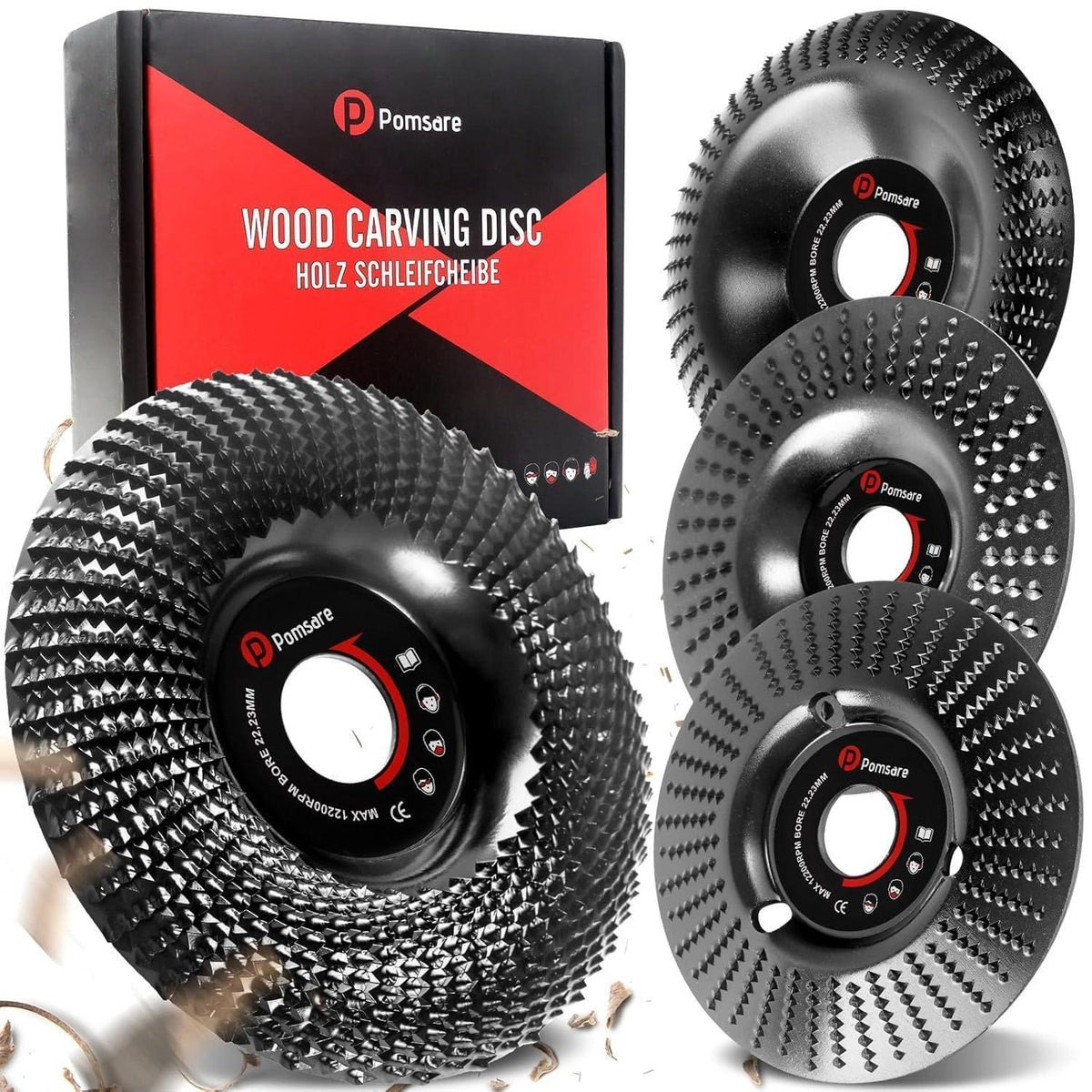 Holz Schleifscheiben 115mm für Winkelschleifer - 4er Set