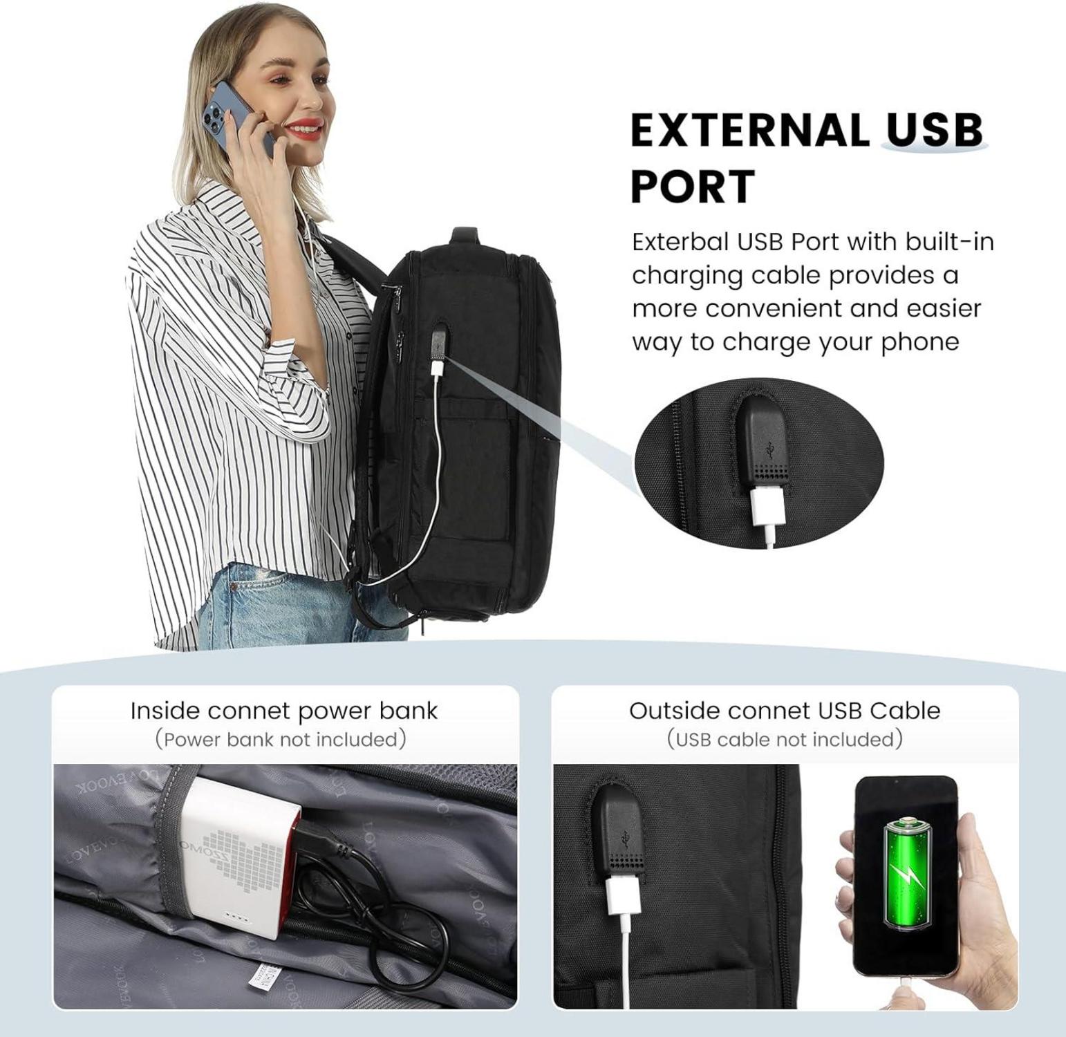 Handgepäck Rucksack Reiserucksack Damen Herren 18 Zoll mit Nassfach