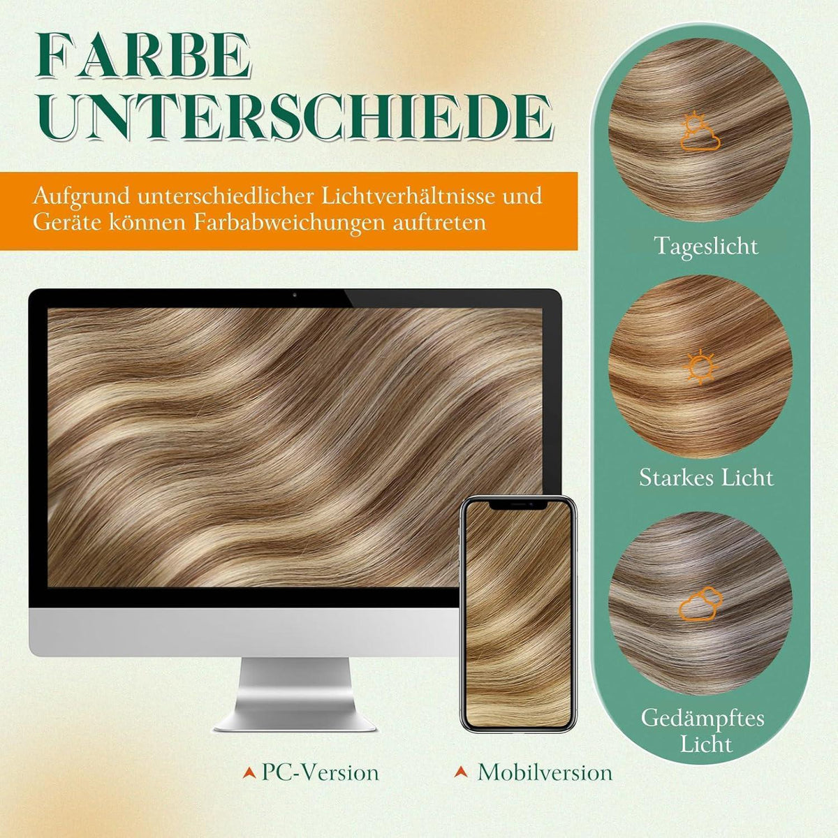 Echthaar Tape Extensions Braun Balayage Ombre Mittelblond
