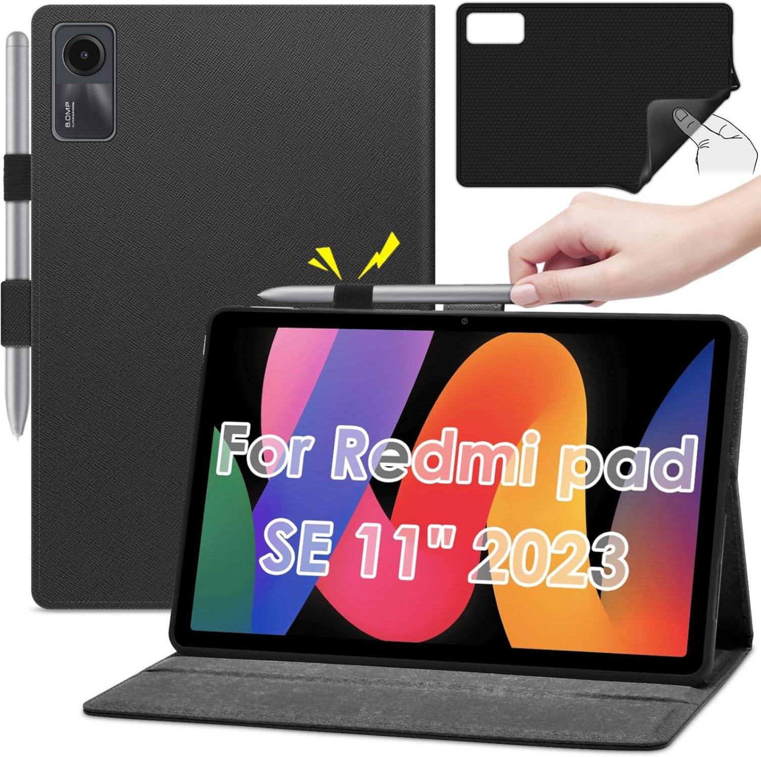 Schwarze Folio Schutzhülle für Xiaomi Redmi Pad SE 11 Zoll 2023
